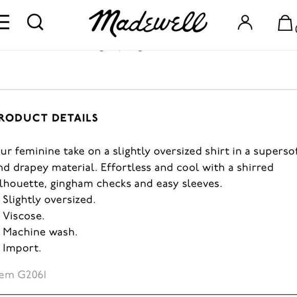 Madewell Central Shirt in Gingham Check - Picture 5 of 5